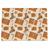 Retro Christmas Joy ラージペーパーバッグ (正面)