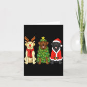 Retro Christmas Labrador Retriever Santa Reindeer  カード (正面)