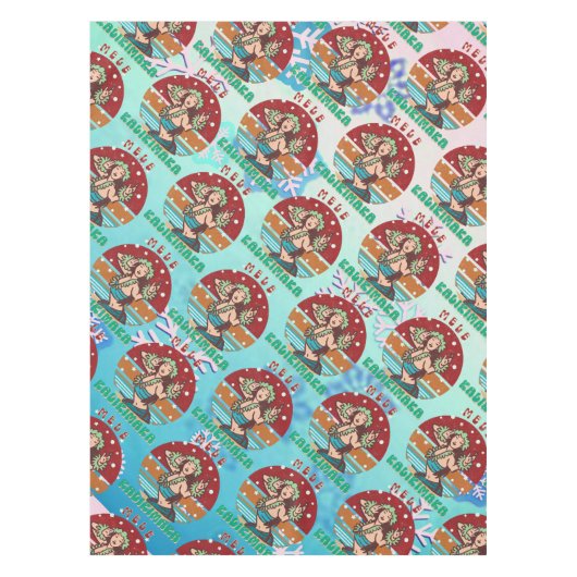 Retro Christmas, Mele Kalikimaka Hula Dancer テーブルクロス (正面)