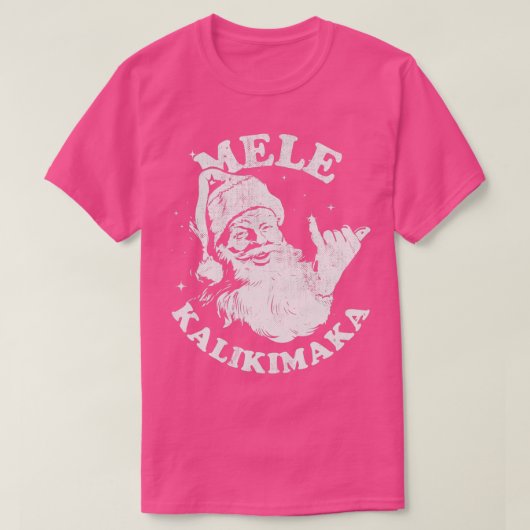Retro Christmas Mele Kalikimaka Santa Shaka Hawaii Tシャツ (デザイン正面)