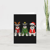 Retro Christmas Miniature Schnauzer Santa Reindeer カード (正面)
