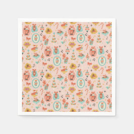 Retro Christmas Napkins スタンダードカクテルナプキン