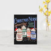 Retro Christmas Nurse Social Icu Nurse Profol Xmas カード (黄色い花)