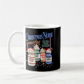 Retro Christmas Nurse Social Icu Nurse Profol Xmas コーヒーマグカップ (左)