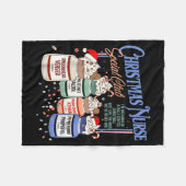 Retro Christmas Nurse Social Icu Nurse Profol Xmas フリースブランケット (正面(横))