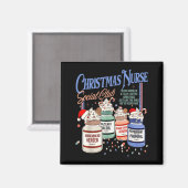 Retro Christmas Nurse Social Icu Nurse Profol Xmas マグネット (正面/裏面)