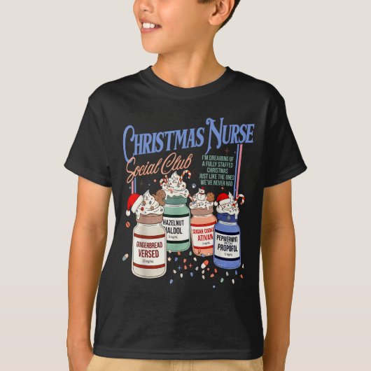 Retro Christmas Nurse Social Icu Nurse Profol Xmas Tシャツ (正面)