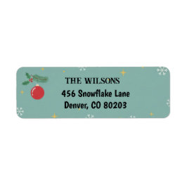 Retro Christmas Ornament Holly Berry Label ラベル