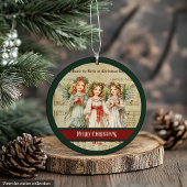 Retro Christmas Ornament Merry Angel Card Holder オーナメント