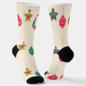 Retro Christmas Ornament Pattern Holiday Socks ソックス