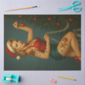 Retro Christmas Ornament Pin-Up Decoupage 薄葉紙 (クラフト)