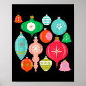 Retro Christmas Ornaments Mid Century Modern  ポスター (正面)