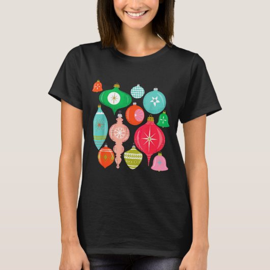 Retro Christmas Ornaments Mid Century Modern  Tシャツ (正面)