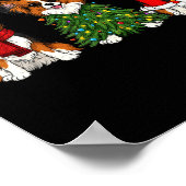 Retro Christmas Pallon Dog Lover Santa Reindeer  ポスター (角)