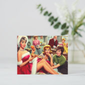 Retro Christmas Party ポストカード (スタンド正面)