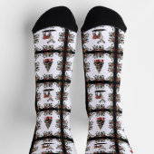 Retro Christmas Pattern ソックス (上部)