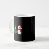 Retro Christmas Penguin Santa Reindeer  コーヒーマグカップ (正面左)