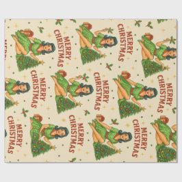 Retro Christmas Pin-Up Wrapping Paper  ラッピングペーパー