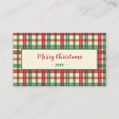 Retro Christmas Plaid Free Drink Party Ticket 割引カード (裏面)