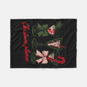 Retro Christmas Please Retro Festive Tail Coquette フリースブランケット (正面(横))
