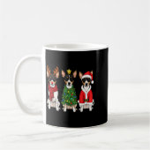 Retro Christmas Rat Terrier Santa Reindeer Dog Lov コーヒーマグカップ (左)