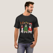 Retro Christmas Rat Terrier Santa Reindeer Dog Lov Tシャツ (正面フル)