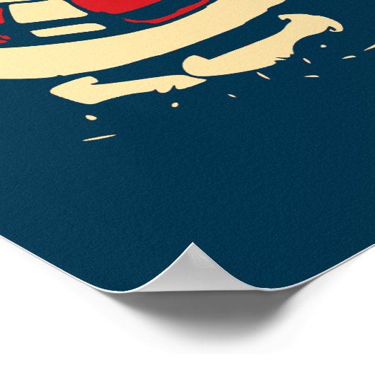 Retro Christmas Santa and his Reindeer Buddy ポスター (角)