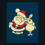 Retro Christmas Santa and his Reindeer Buddy ポスター<br><div class="desc">Festive Christmas Santa done in retro style. Santa Claus and one of his beloved reindeers,  their arms around each other in a buddy pose.</div>