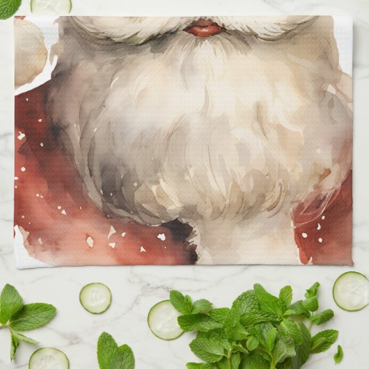 Retro Christmas Santa Claus キッチンタオル (折り畳み)