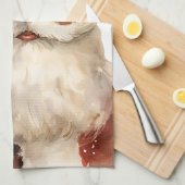 Retro Christmas Santa Claus キッチンタオル (四つ折り)