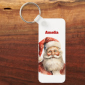 Retro Christmas Santa Claus キーホルダー (正面)