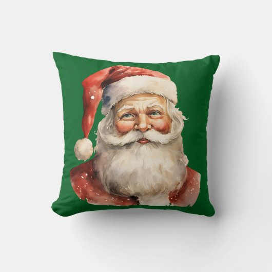Retro Christmas Santa Claus クッション (正面)