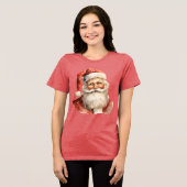 Retro Christmas Santa Claus トライブレンドＴシャツ (正面全面)
