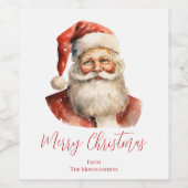 Retro Christmas Santa Claus ワインラベル (シングルラベル)