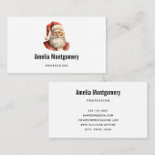 Retro Christmas Santa Claus 名刺 (正面/裏面)