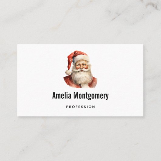 Retro Christmas Santa Claus 名刺 (正面)