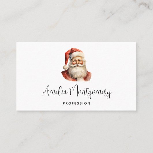 Retro Christmas Santa Claus 名刺 (正面)