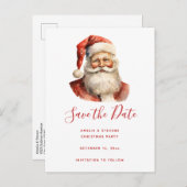 Retro Christmas Santa Claus 案内ポストカード (正面/裏面)