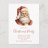 Retro Christmas Santa Claus Party インビテーションポストカード (正面)