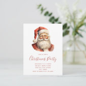 Retro Christmas Santa Claus Party インビテーションポストカード (スタンド正面)