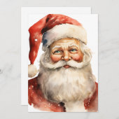 Retro Christmas Santa Claus Party Text on Back 招待状 (正面/裏面)