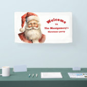 Retro Christmas Santa Claus Party Welcome 横断幕 (トレードショー)