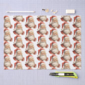 Retro Christmas Santa Claus Pattern 薄葉紙 (クラフト)