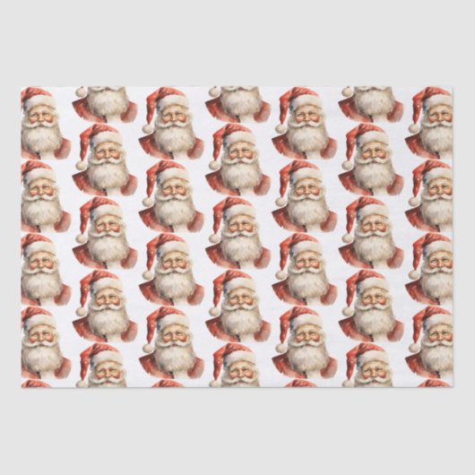 Retro Christmas Santa Claus Pattern 薄葉紙 (正面)