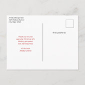 Retro Christmas Santa Claus Thank You ポストカード (裏面)