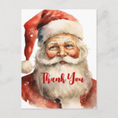 Retro Christmas Santa Claus Thank You ポストカード (正面)