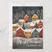 Retro Christmas Scene Holiday Greeting Template シーズンカード (正面)