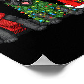 Retro Christmas Scottierrier Santa Reindeer Dog Lo ポスター (角)