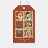 Retro Christmas Stamp Collage ギフトタグ (裏面)
