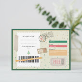 Retro Christmas Stocking Family Xmas Gift Coupon (スタンド正面)